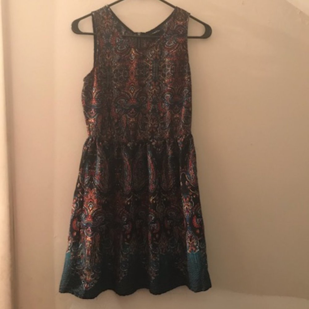 🍒Rue21, Cute, Fall, Multicolored, Zip up, Paisley Dress